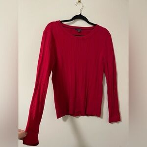 Tommy‎ Hilfiger Women’s Cable Knit Sweater in Cherry Red - L